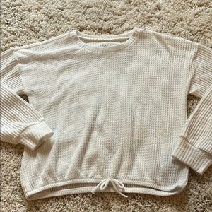 Girls Cozy White Lightweight Sweater